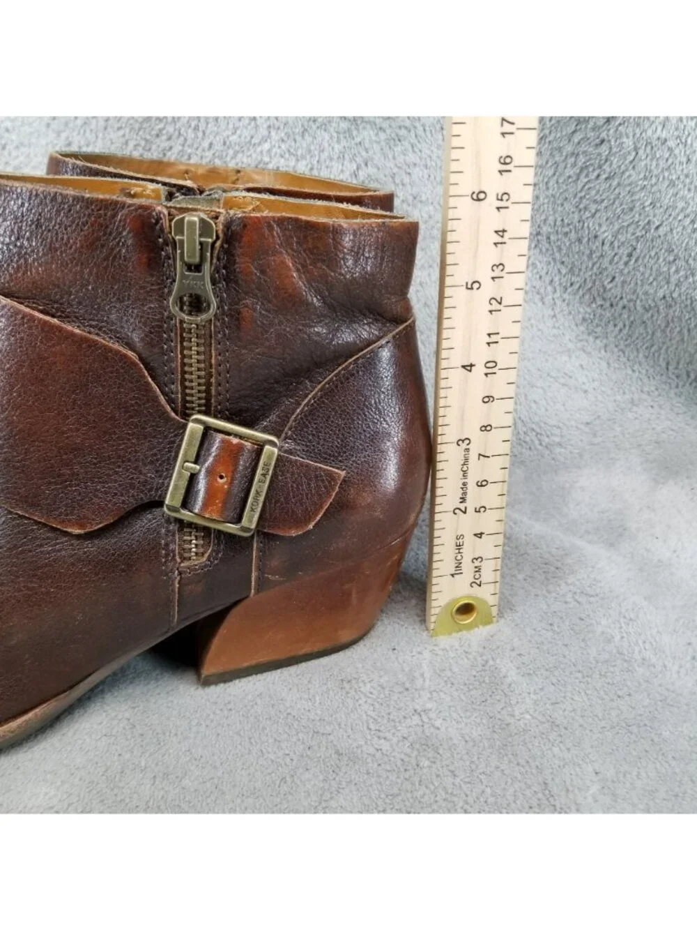 Kork-Ease Shoes Womens Size 8.5 Isa Brown Leather Side Zip Ankle Boots *Read*